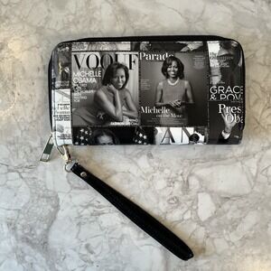Michelle Obama Black and White Wrislet Wallet Magazine Cover Collage
